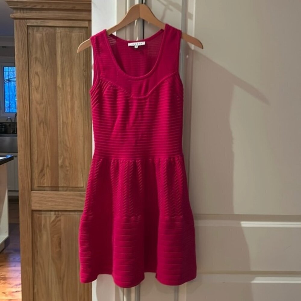 ❌❌SOLD❌❌SANDRO PARIS pink knit for to flare dress us 4/6